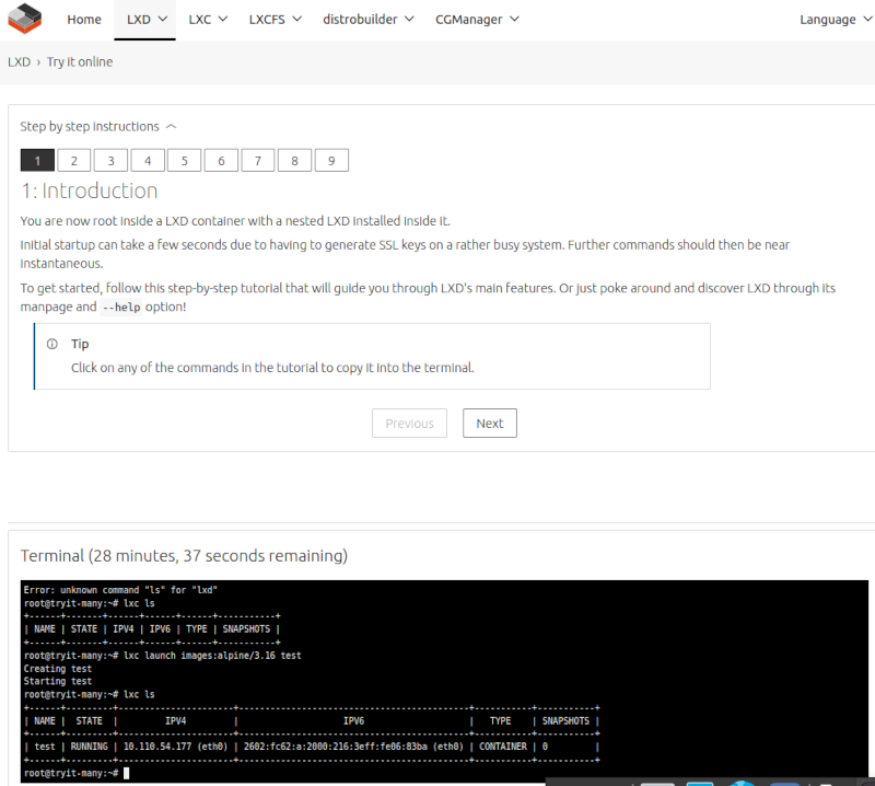 LXD Try-It