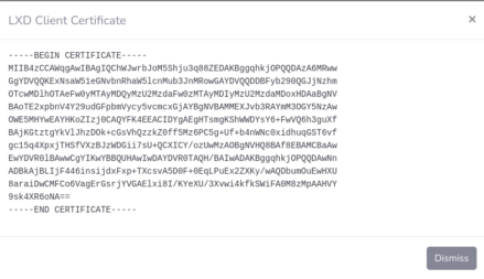 LXD Dashboard Certificate Certificate