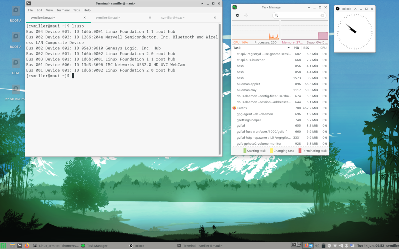 Manjaro running on Asus C101PA Manjaro Running
